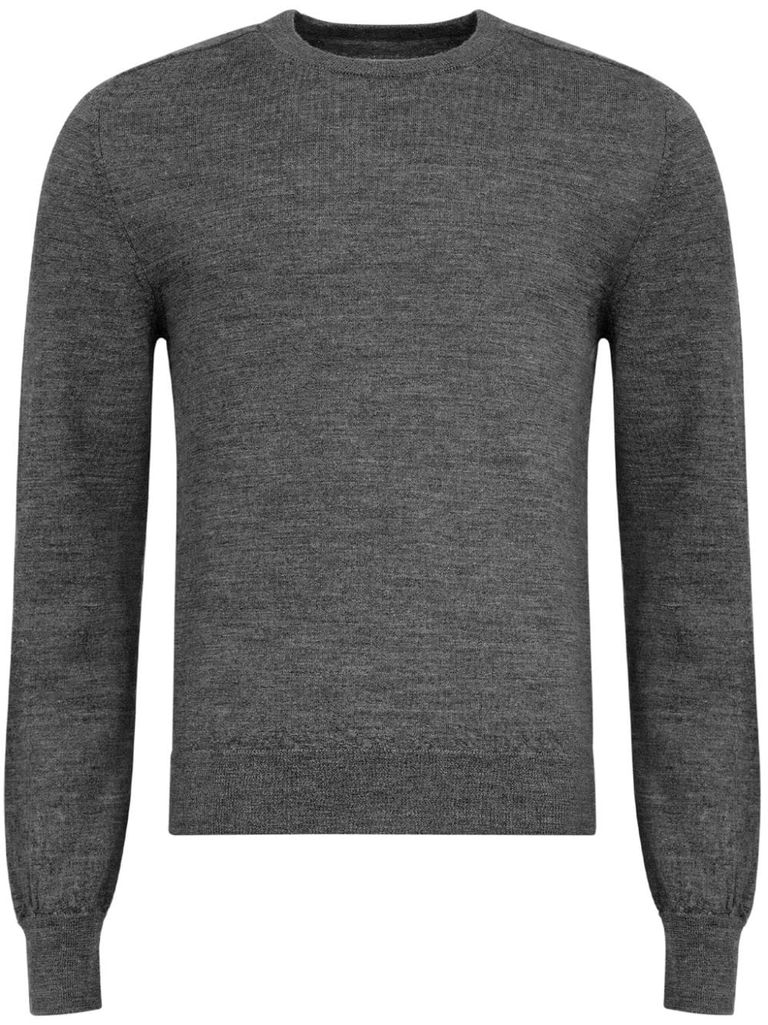 Shop Maison Margiela Crewneck Wool Sweater In Grey