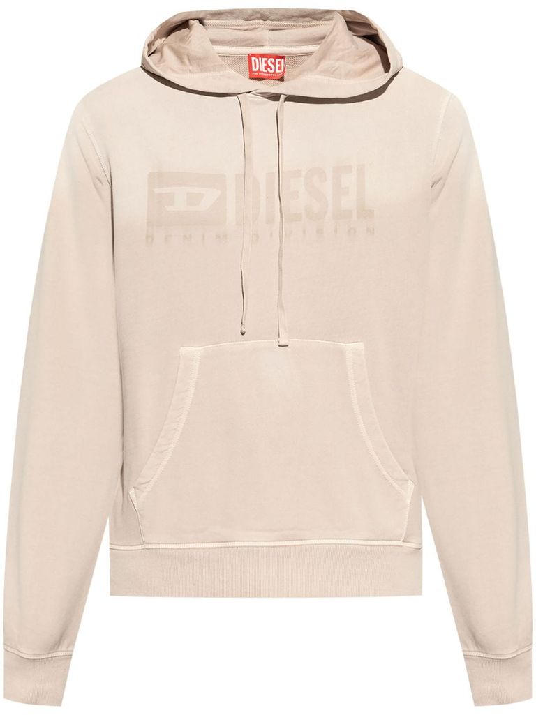 Shop Diesel Hooded Cotton Sweatshirt With Logo In Pink