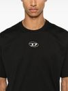 Black cotton t-shirt with logo