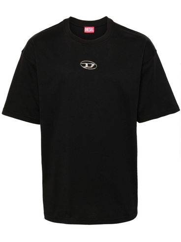 Black cotton t-shirt with logo