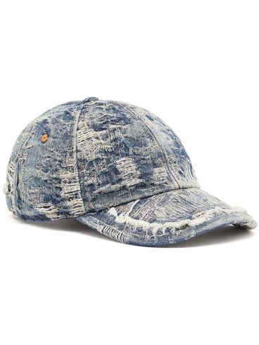 DIESEL - Distressed denim baseball cap