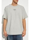 T-shirt in cotone grigio con logo