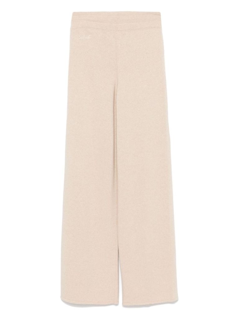 Shop Mc2 Saint Barth Wide-leg Wool Pants In Beige