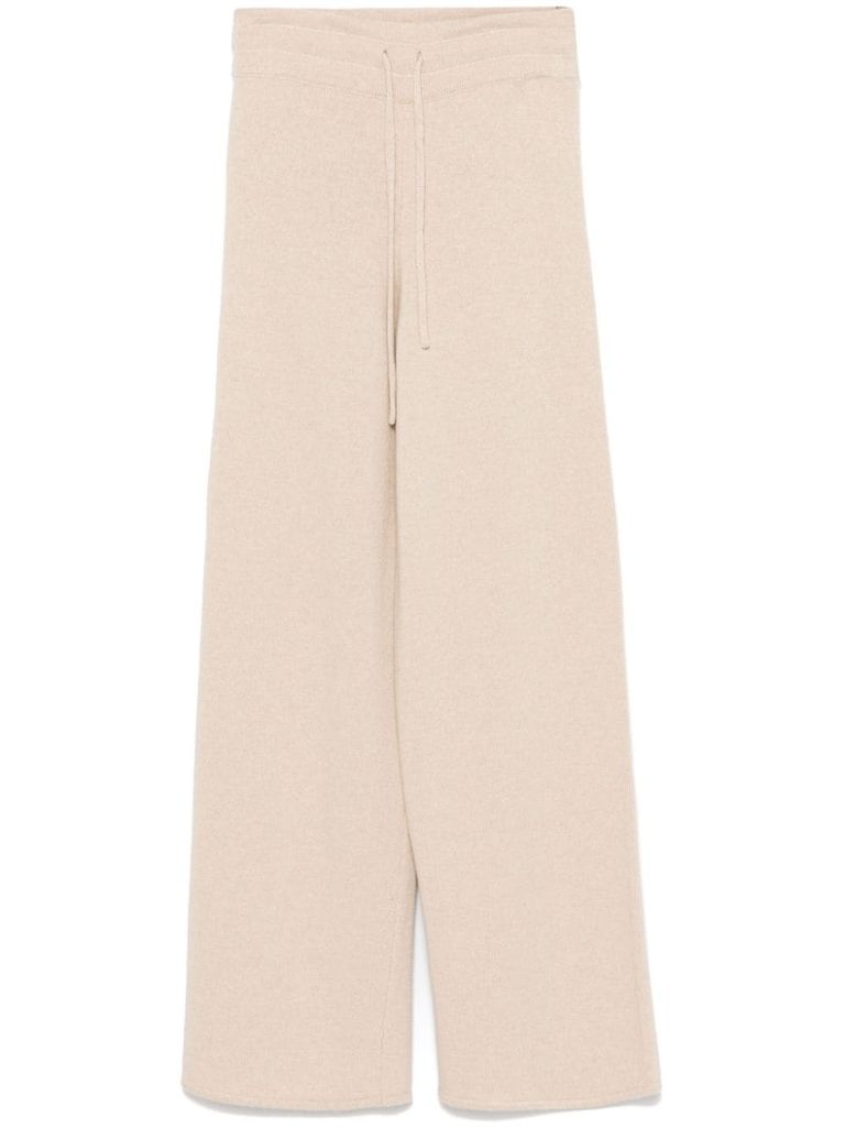 Shop Mc2 Saint Barth Wide-leg Wool Pants In Beige