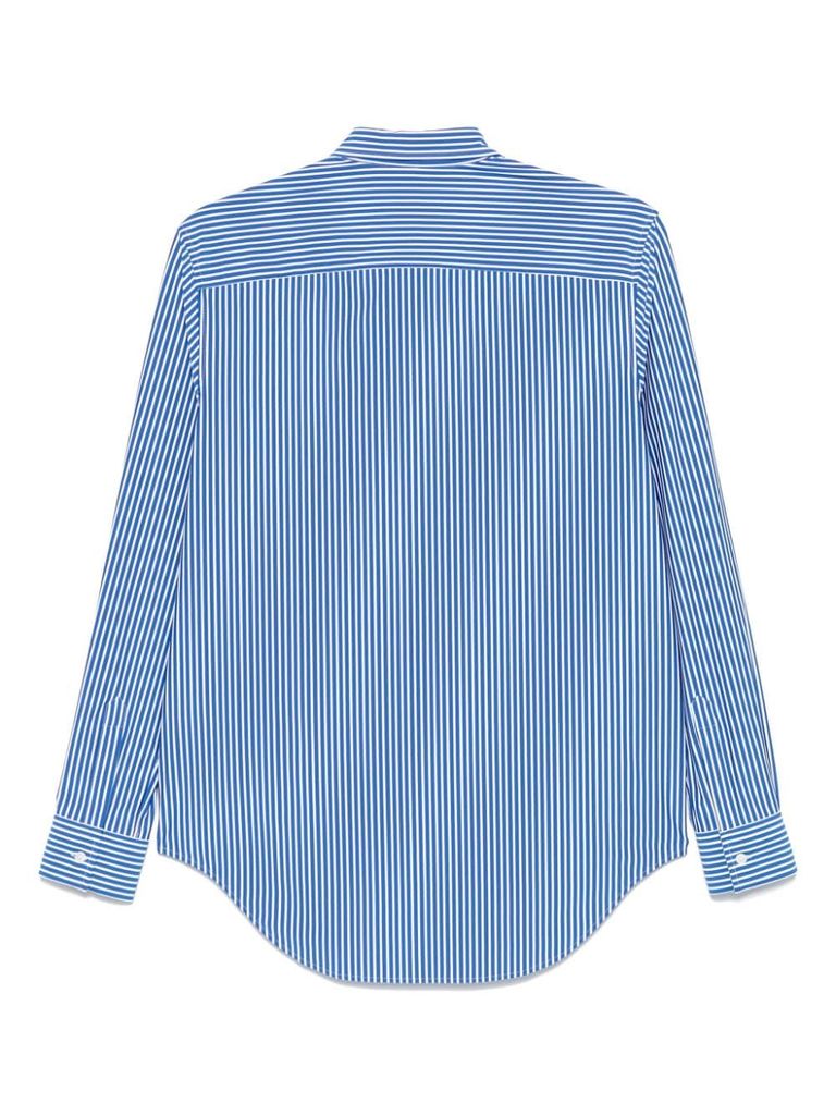 Shop Xacus Marta Shirt With Striped Print In Blue