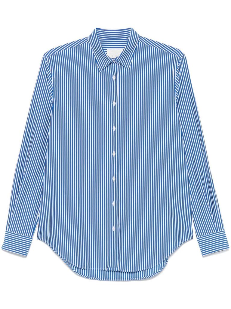 Shop Xacus Marta Shirt With Striped Print In Blue