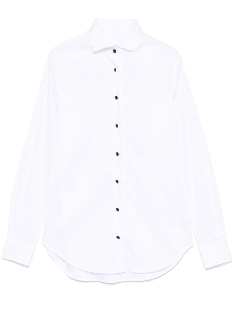 Shop Xacus Nina Cotton Shirt In White