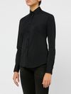 Camicia elasticizzata in cotone nero