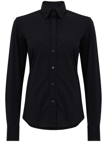 Camicia elasticizzata in cotone nero