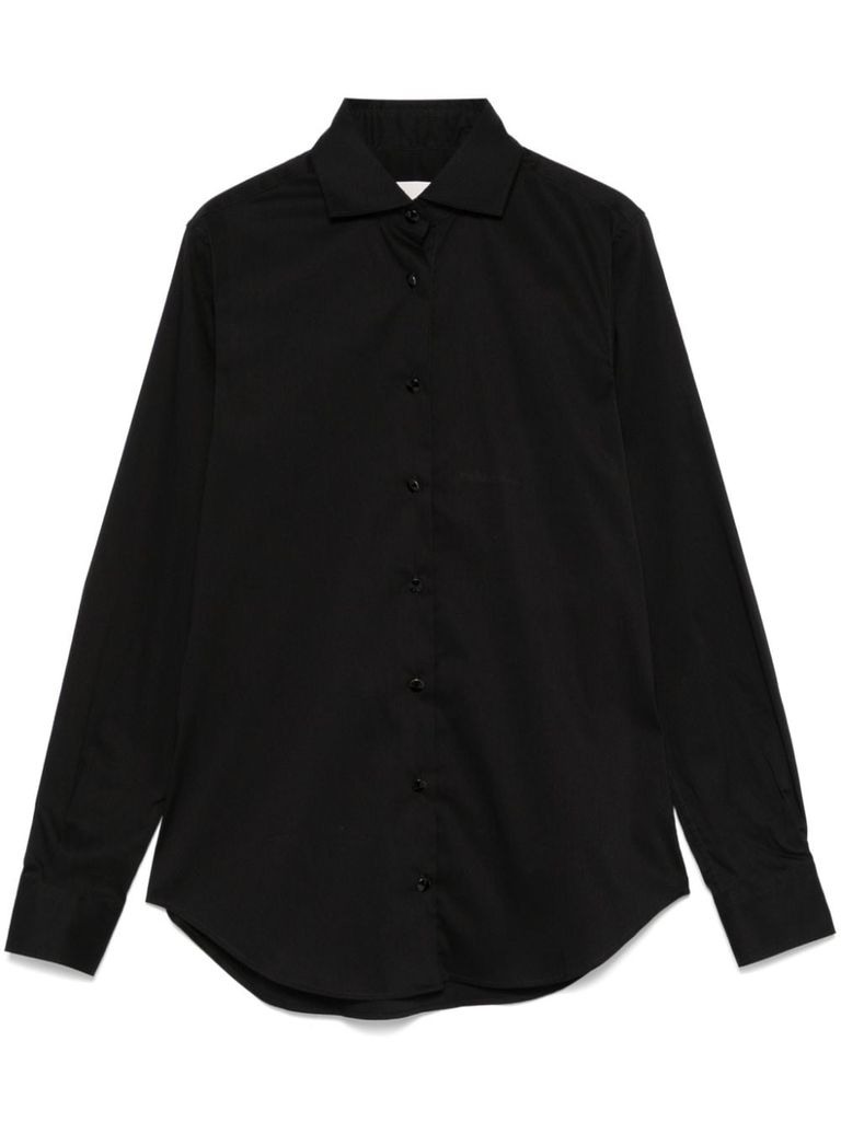 Shop Xacus Nina Cotton Shirt In Black