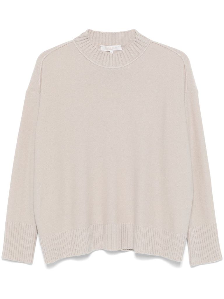 Shop Antonelli Giustiniano Sweater In Wool And Cashmere In Beige