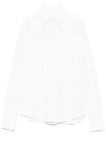 Camicia elasticizzata in cotone bianco