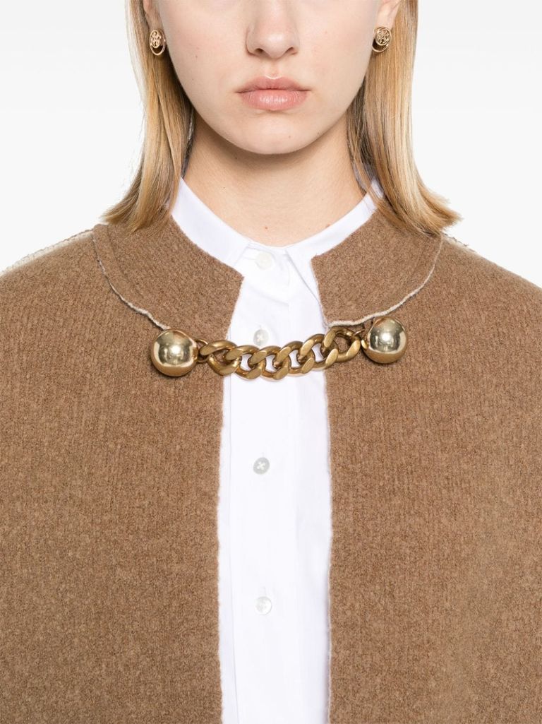 【stella-mccartney】Mantella in lana vergine e cashmere Mantella in lana con catena