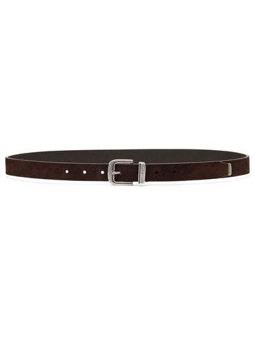 BRUNELLO CUCINELLI - Brown suede belt