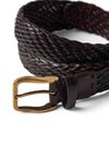 Woven calf leather belt