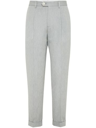 Wool and cotton trousers with cuffs