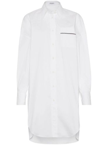 BRUNELLO CUCINELLI - Long cotton shirt with Monili detail