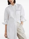 brunello cucinelli - Long cotton shirt with Monili detail - 1