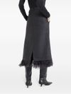 brunello cucinelli - Long wool skirt with feathers - 2