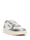 autry - White and silver calf leather 'Medalist' sneakers - 3