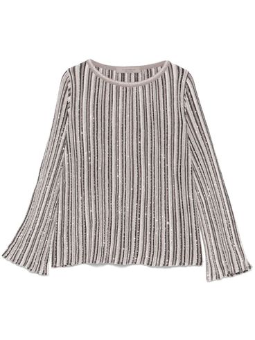 Ribbed wool sweater with sequins