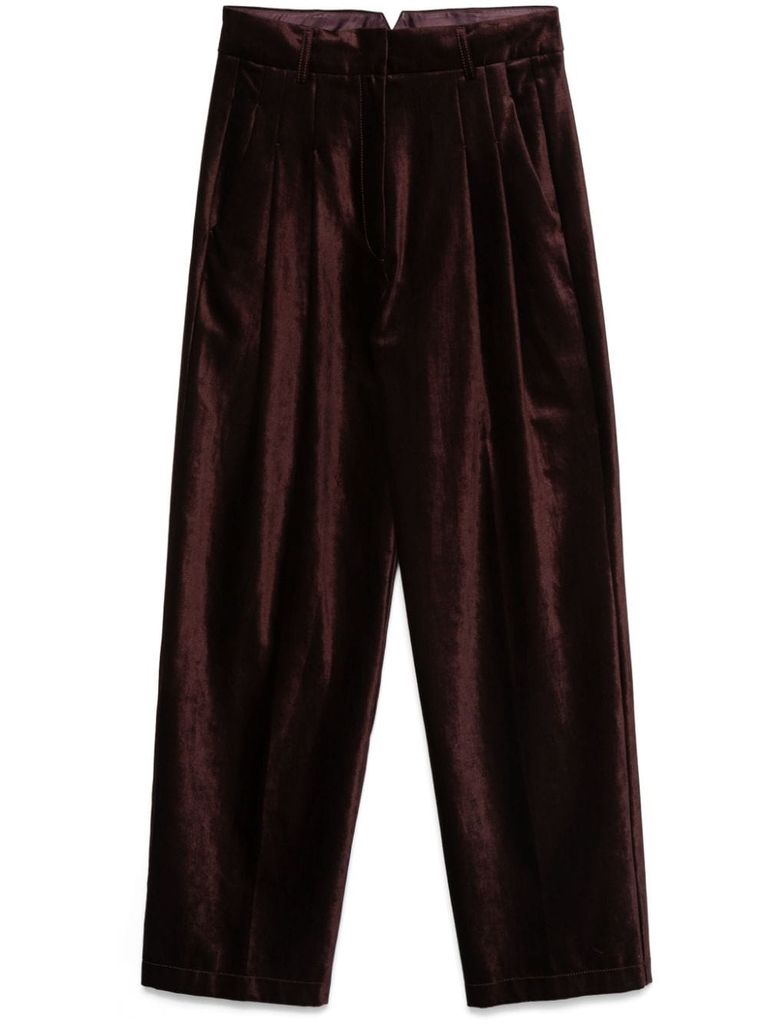 Shop Forte Forte Wide Corduroy Pants In Brown