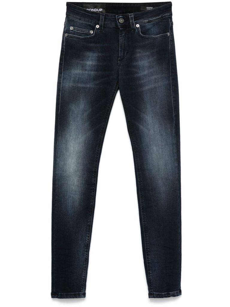 Shop Dondup Monroe Stretch Cotton Jeans In Blue