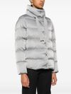 Short quilted puffer jacket with high collar