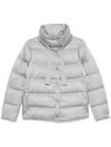 Short quilted puffer jacket with high collar