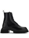 hogan - Calf leather lace-up combat boots