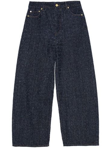 Wide-leg cotton jeans