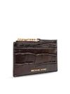 Crocodile-effect leather cardholder