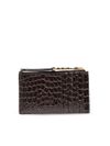 Crocodile-effect leather cardholder