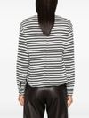 Striped cotton and cashmere sweater