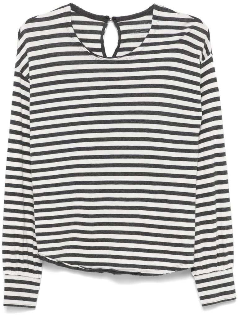 Shop Majestic Striped Cotton And Cashmere Sweater In White