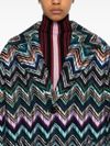 Cappotto lungo con motivo zigzag monopetto