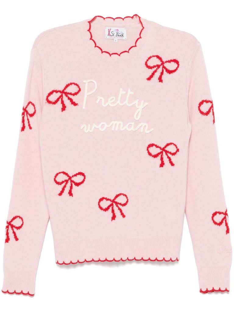 Shop Mc2 Saint Barth New Queen Wool Sweater In Pink