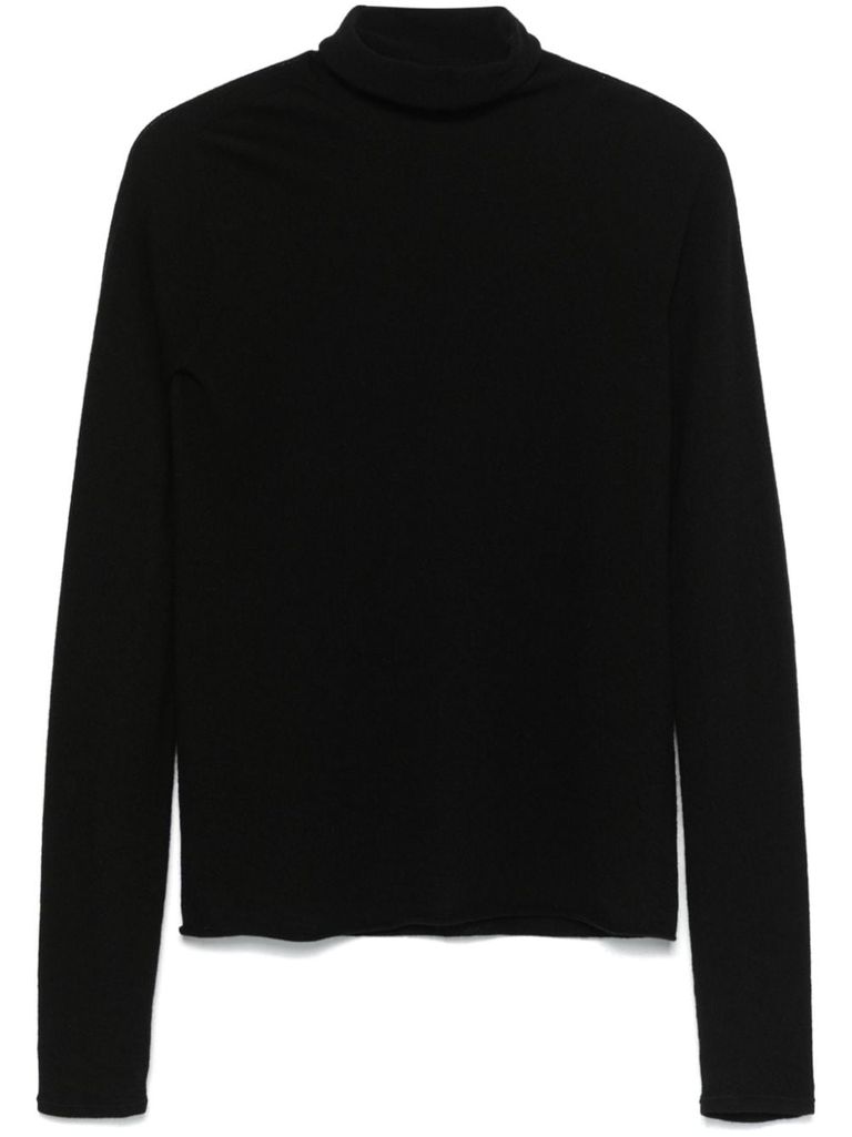 Shop Majestic High-neck Cashmere Sweater In Black