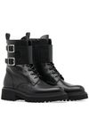 Wayan leather combat boots with buckles