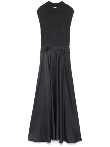 PESERICO - Long wool dress with lurex