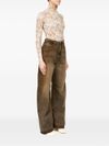 Light-washed wide-leg cotton jeans