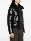 Short black Moma puffer jacket with fur