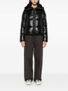 Short black Moma puffer jacket with fur