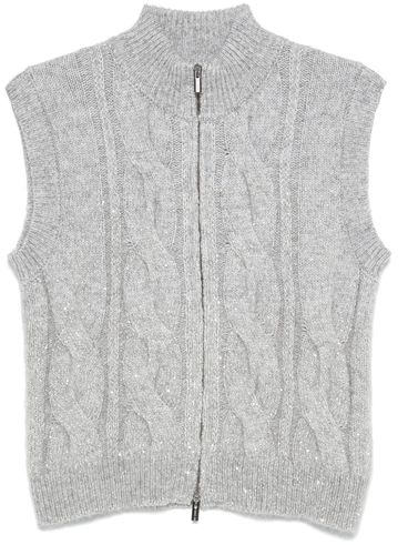 PESERICO - Gilet in lana intrecciata