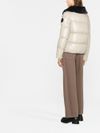 Short beige Moma puffer jacket with fur