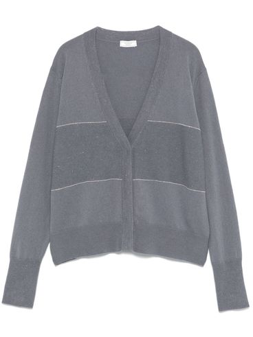 Cardigan in lana con dettaglio lurex