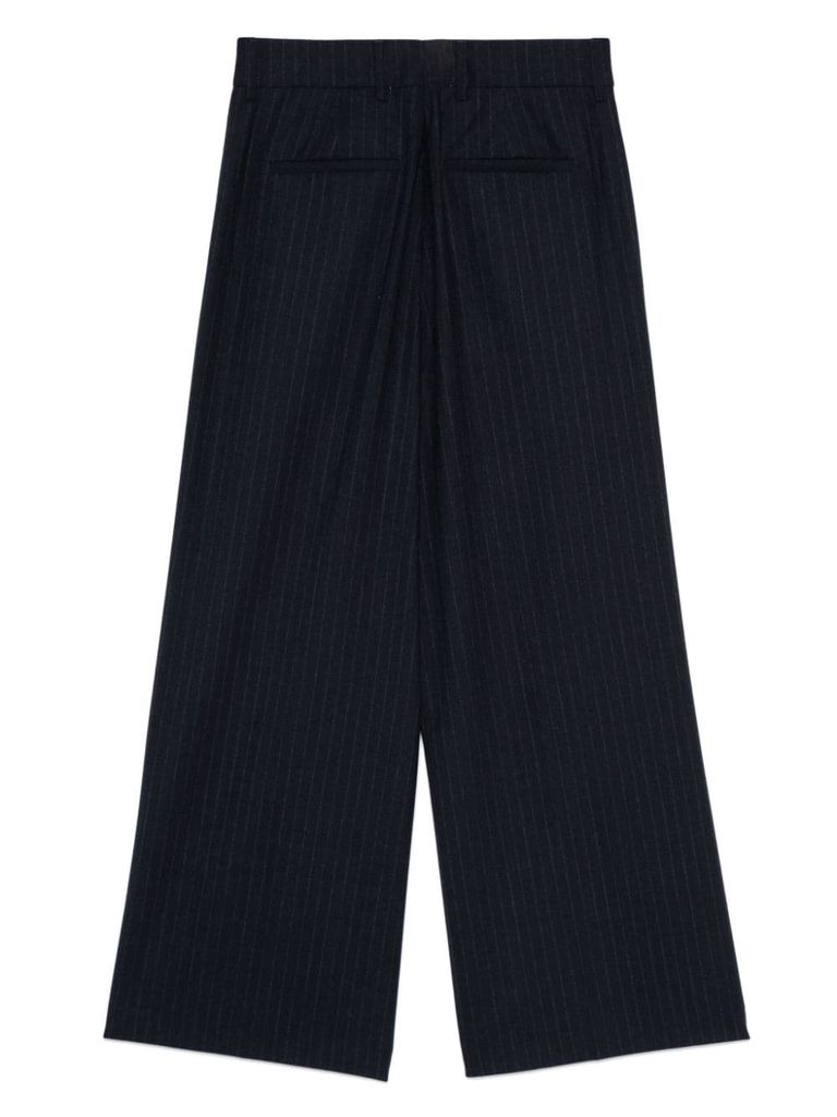 Shop Philippe Model Wide-leg Houndstooth Wool Pants In Blue