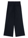 Wide-leg houndstooth wool pants