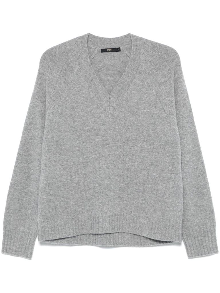 Shop Seventy Oversized Wool And Cashmere Sweater In Grey