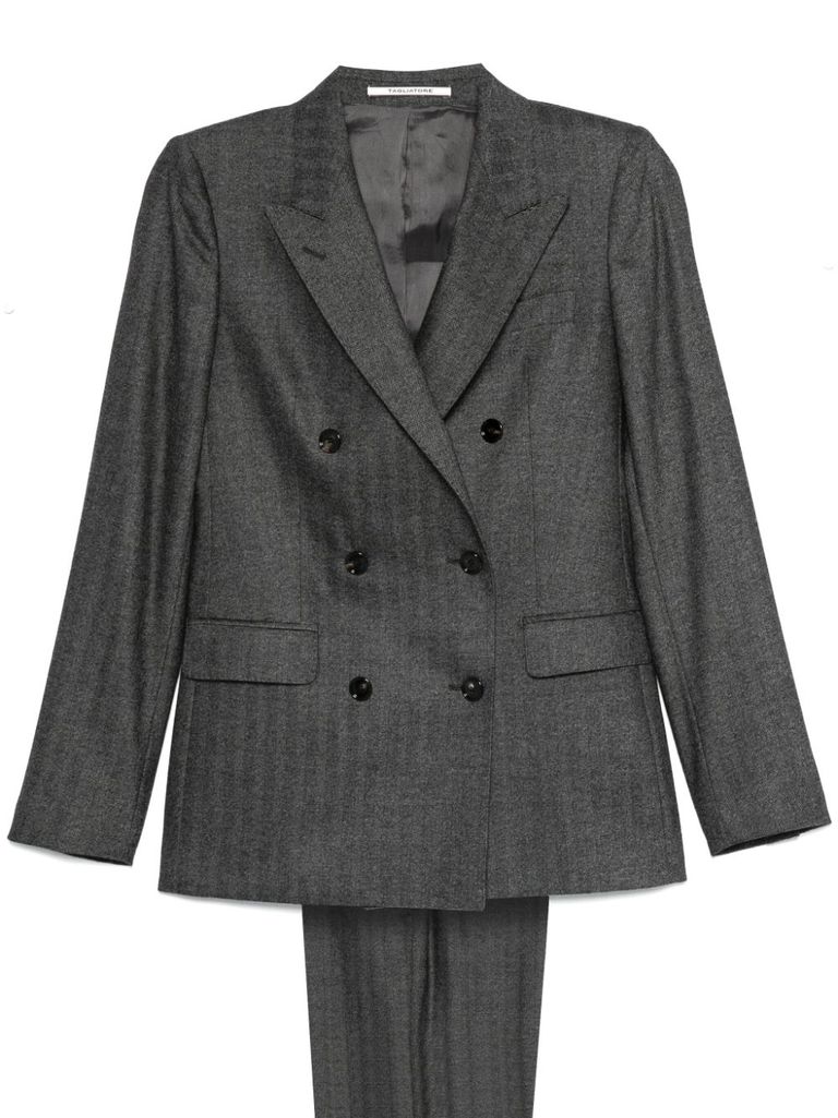 Shop Tagliatore Gray Wool Parigi Suit In Grey